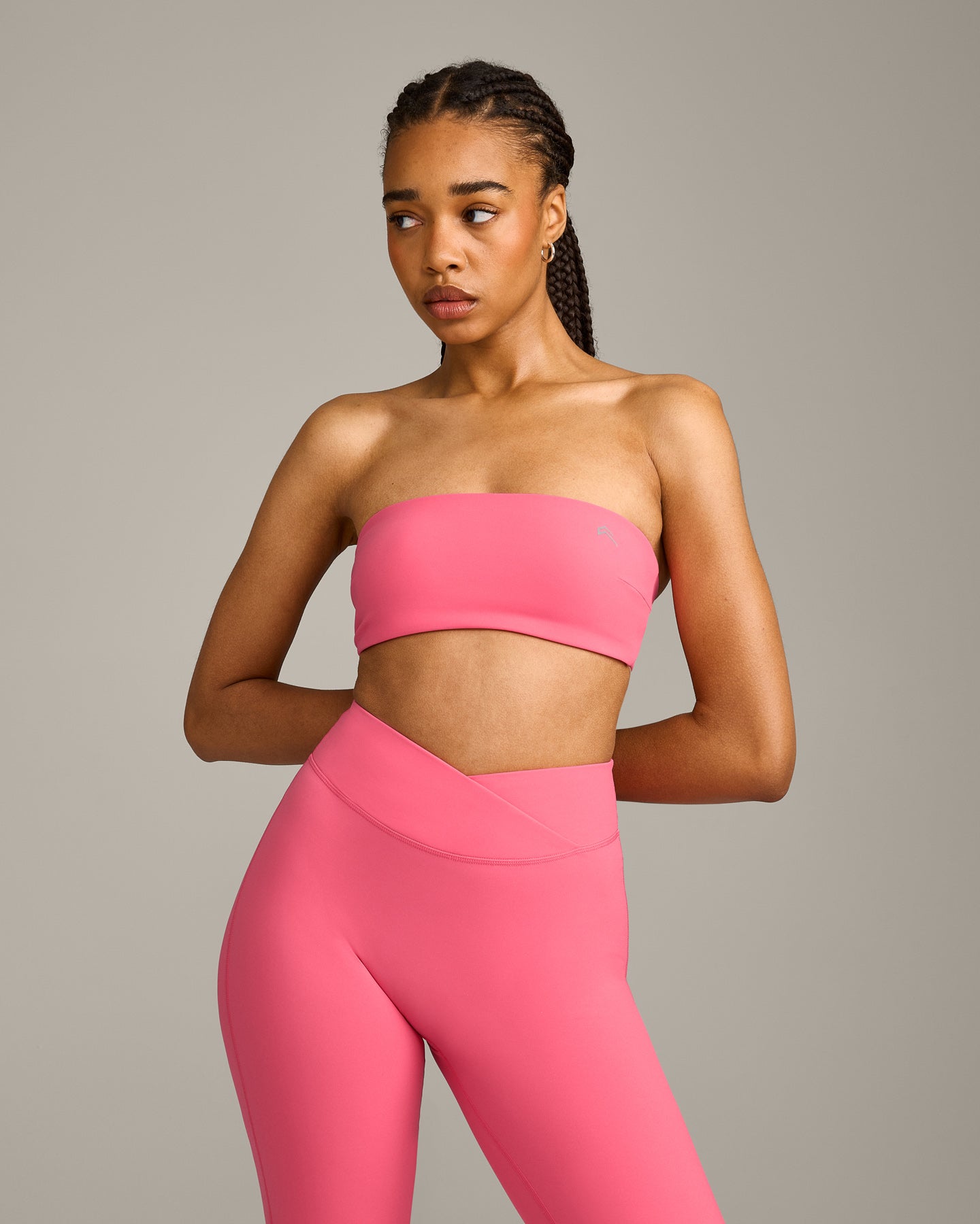UnifiedMove™ Micro Bandeau Bralette with Reflective Logo | Hot Girl Pink