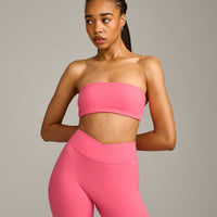 UnifiedMove™ Micro Bandeau Bralette with Reflective Logo | Hot Girl Pink