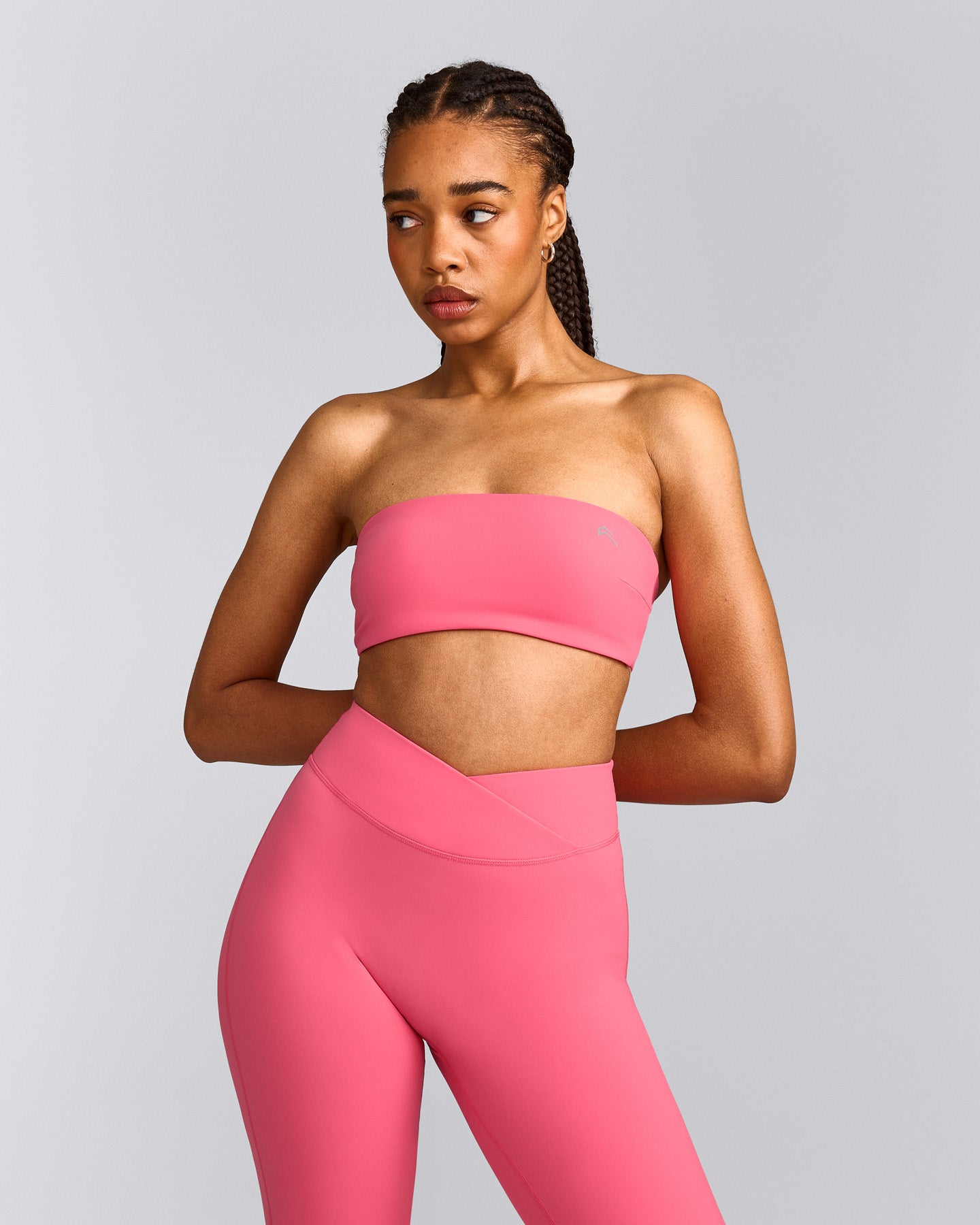 UnifiedMove™ Micro Bandeau Bralette with Reflective Logo | Hot Girl Pink