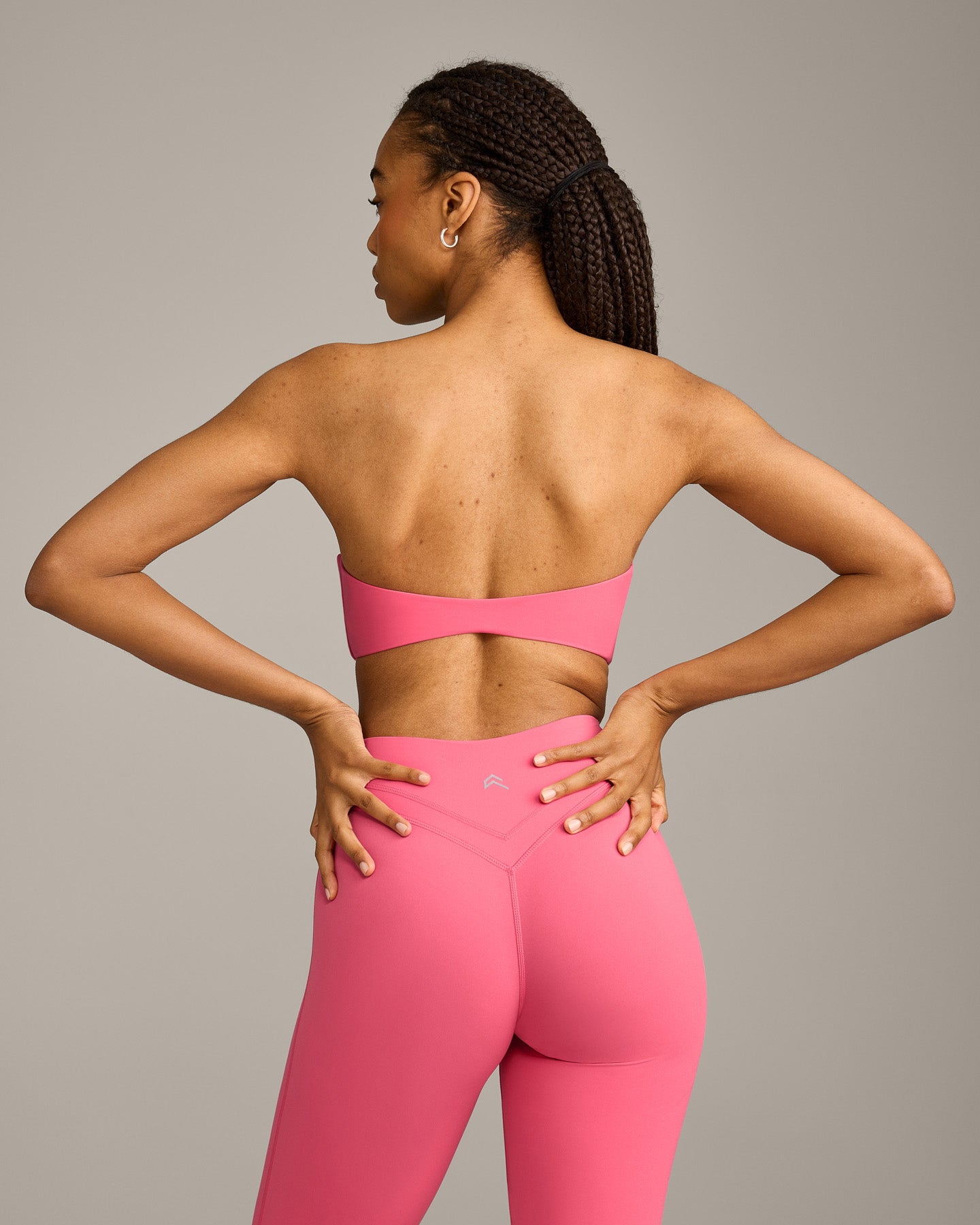 UnifiedMove™ Micro Bandeau Bralette with Reflective Logo | Hot Girl Pink