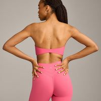 UnifiedMove™ Micro Bandeau Bralette with Reflective Logo | Hot Girl Pink