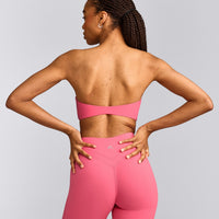 UnifiedMove™ Micro Bandeau Bralette with Reflective Logo | Hot Girl Pink