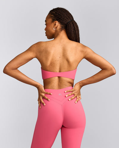 UnifiedMove™ Micro Bandeau Bralette with Reflective Logo | Hot Girl Pink