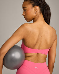 UnifiedMove™ Micro Bandeau Bralette with Reflective Logo | Hot Girl Pink