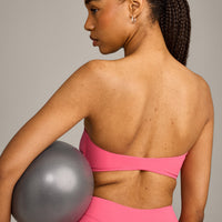 UnifiedMove™ Micro Bandeau Bralette with Reflective Logo | Hot Girl Pink