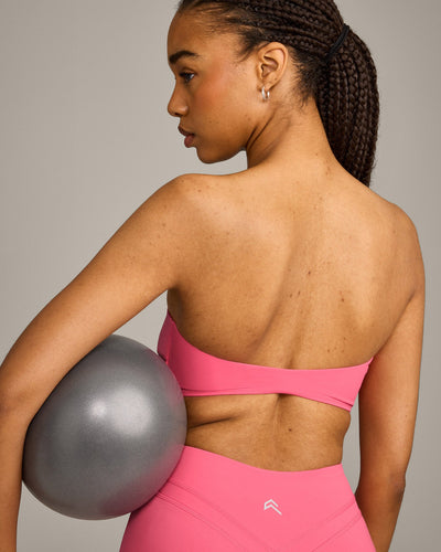 UnifiedMove™ Micro Bandeau Bralette with Reflective Logo | Hot Girl Pink