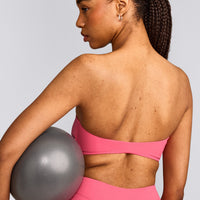 UnifiedMove™ Micro Bandeau Bralette with Reflective Logo | Hot Girl Pink