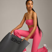UnifiedMove™ Micro Bandeau Bralette with Reflective Logo | Hot Girl Pink