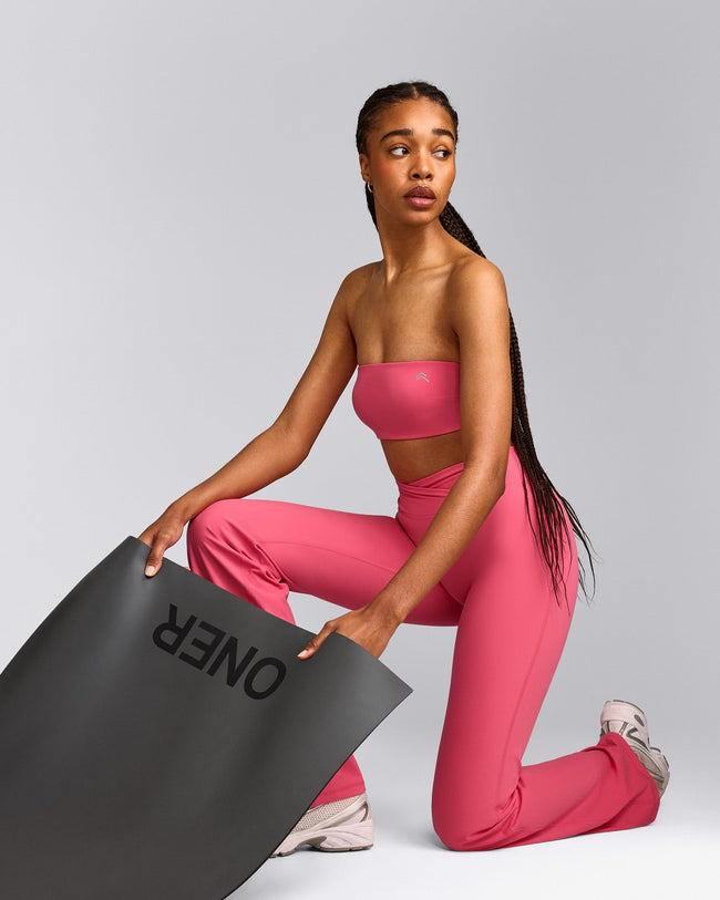 UnifiedMove™ Micro Bandeau Bralette with Reflective Logo | Hot Girl Pink
