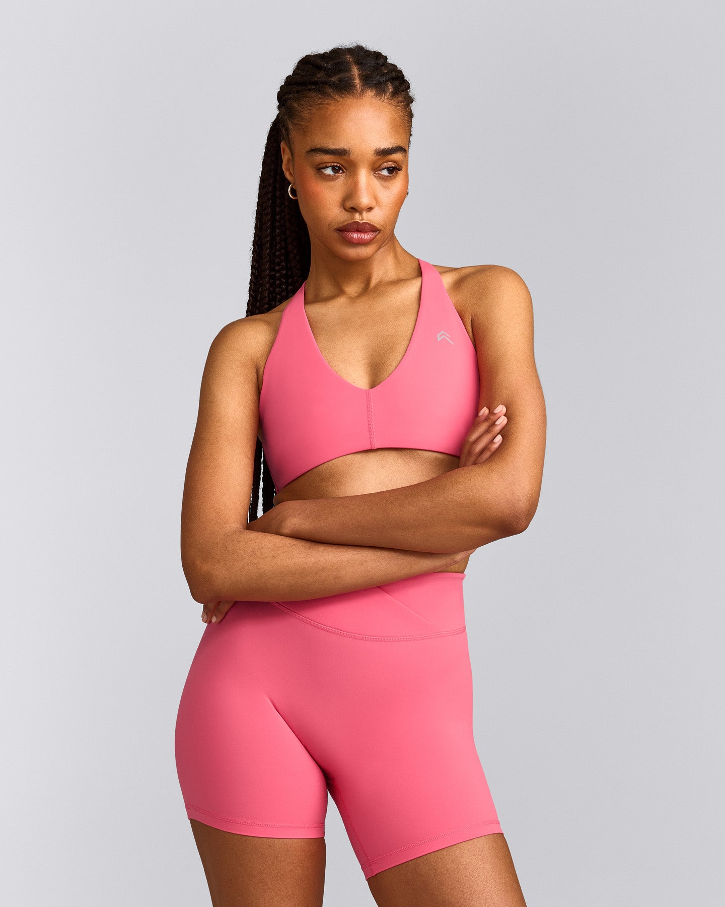UnifiedMove™ Micro Bralette with Reflective Logo | Hot Girl Pink