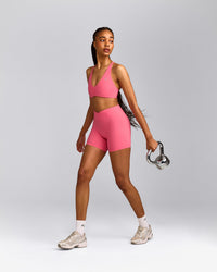 UnifiedMove™ Micro Bralette with Reflective Logo | Hot Girl Pink