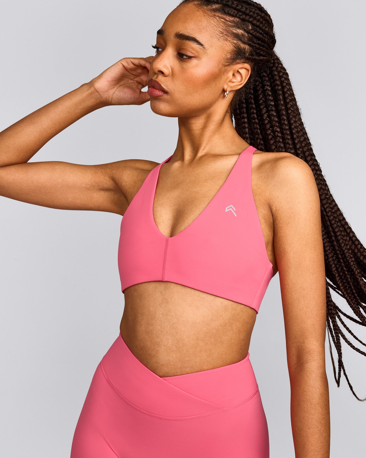 UnifiedMove™ Micro Bralette with Reflective Logo | Hot Girl Pink