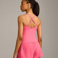 UnifiedMove™ V Neck Cross Back Vest with Reflective Logo | Hot Girl Pink