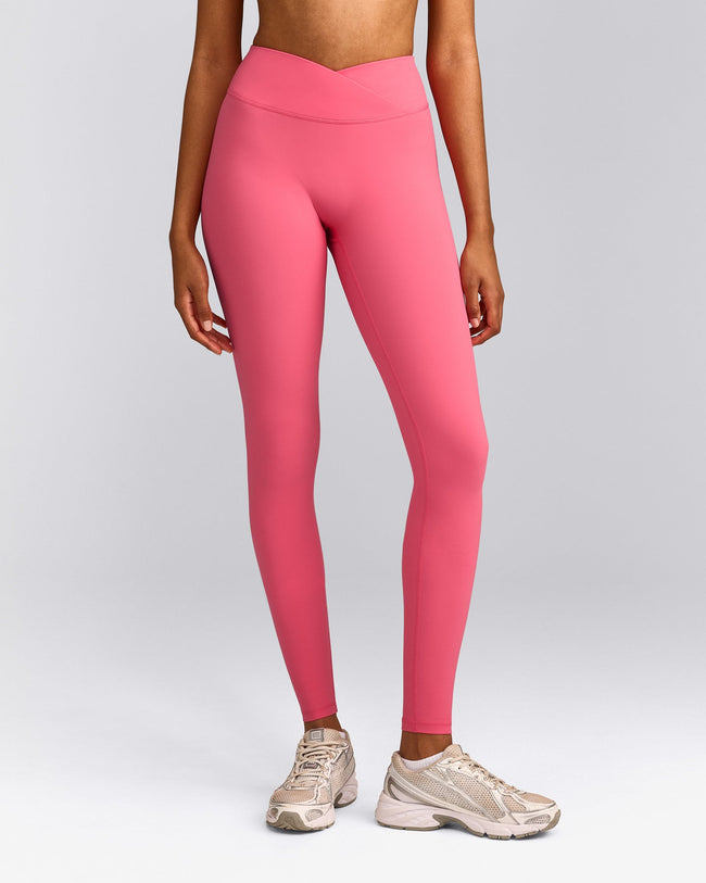 UnifiedMove™ Wrap Leggings with Reflective Logo | Hot Girl Pink
