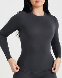 Mellow Soft Long Sleeve Top | Coal