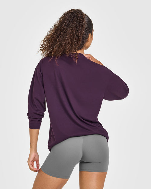 Classic Oversized Lightweight Long Sleeve Top | Blackberry Purple