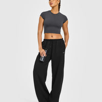 Cotton Baby T-Shirt with Grey Logo | Coal