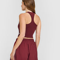 Cotton Fitted Mid Vest | Rosewood