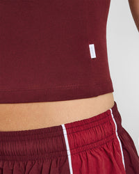 Cotton Fitted Mid Vest | Rosewood