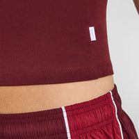 Cotton Fitted Mid Vest | Rosewood