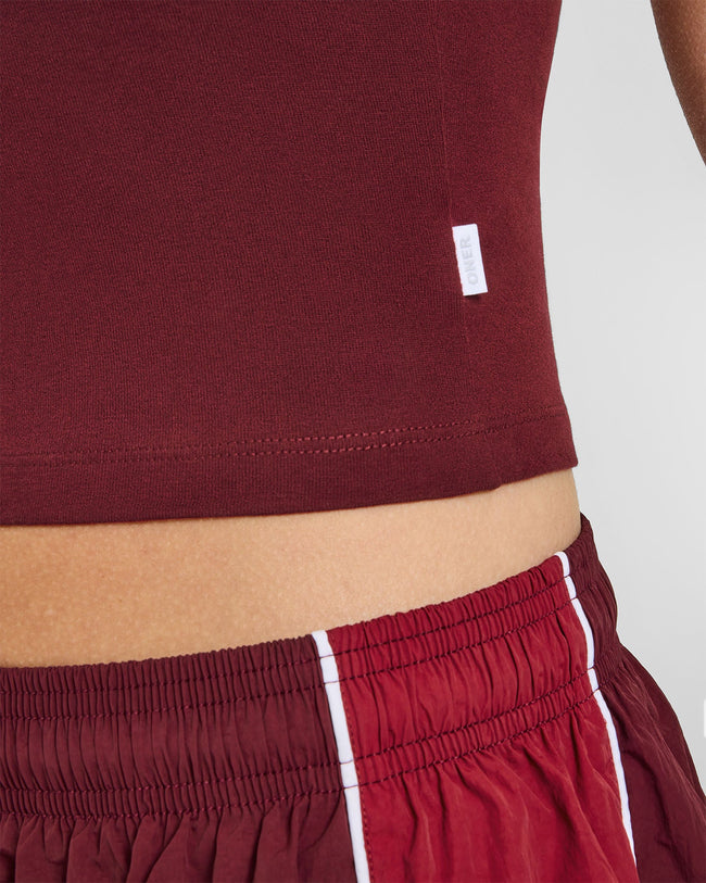 Cotton Fitted Mid Vest | Rosewood