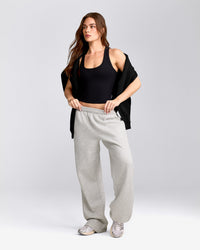Cotton Fitted Vest with Grey Logo | Black