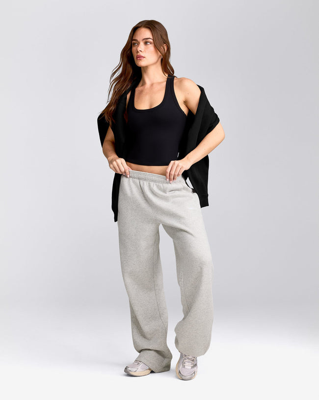Cotton Fitted Vest with Grey Logo | Black