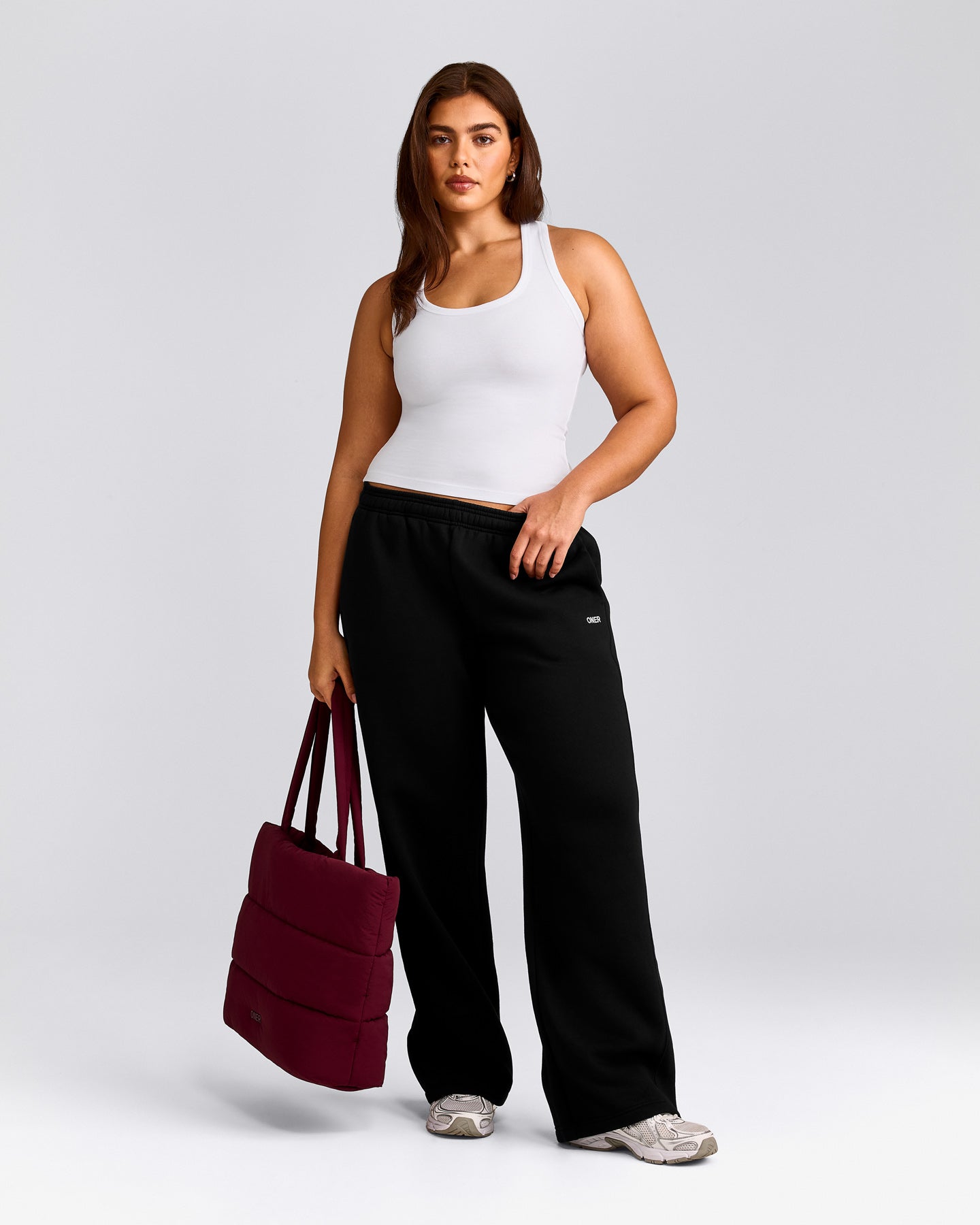 Cotton Fitted Vest with Grey Logo | White