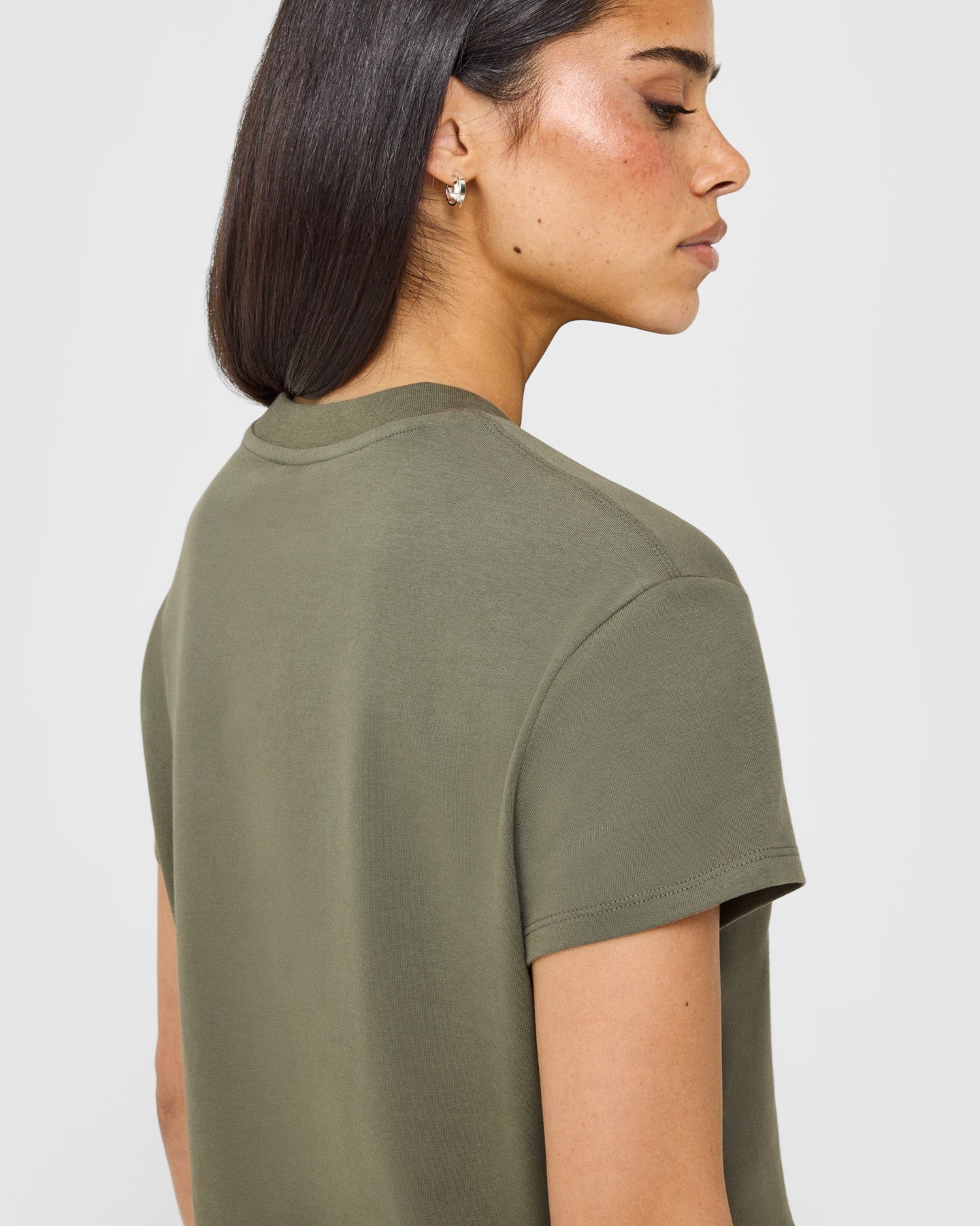 Cotton Relaxed T-Shirt with Grey Logo | Alpine Green
