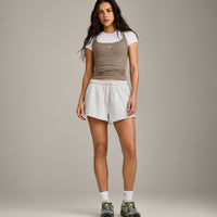 Cotton Vintage Lounge Shorts | Light Grey Marl