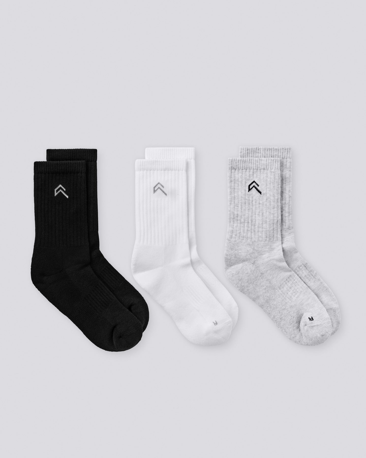 Crew Socks 3 Pack | Grey/White/Black