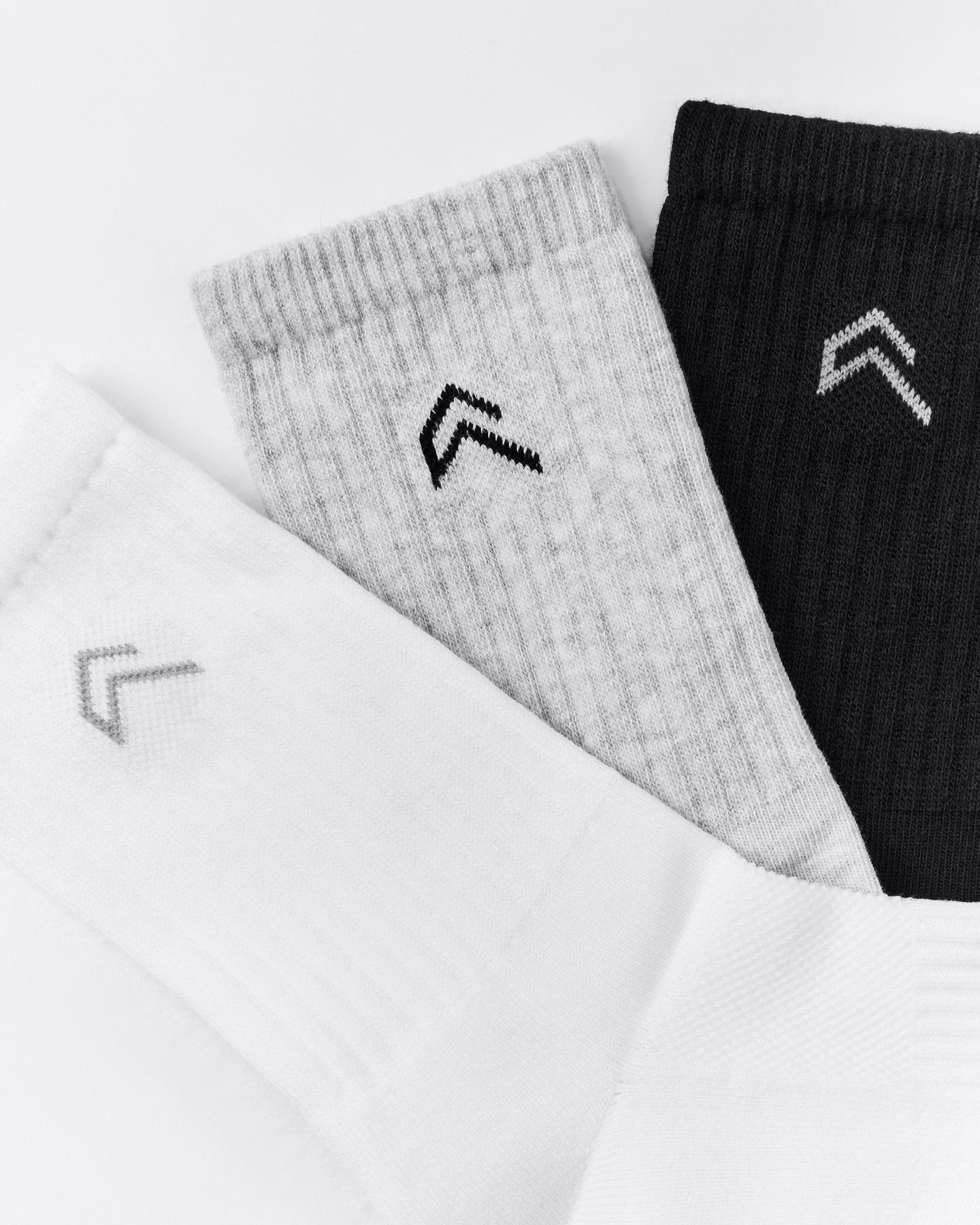 Crew Socks 3 Pack | Grey/White/Black