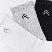 Crew Socks 3 Pack | Grey/White/Black