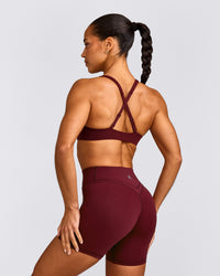 EasyLift™ Cross Back Sports Bra with Grey Logo | Rosewood
