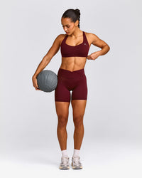 EasyLift™ Cross Back Sports Bra with Grey Logo | Rosewood