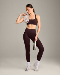 EasyLift™ Halter Bralette with Grey Logo | Plum Brown