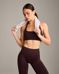 EasyLift™ Halter Bralette with Grey Logo | Plum Brown