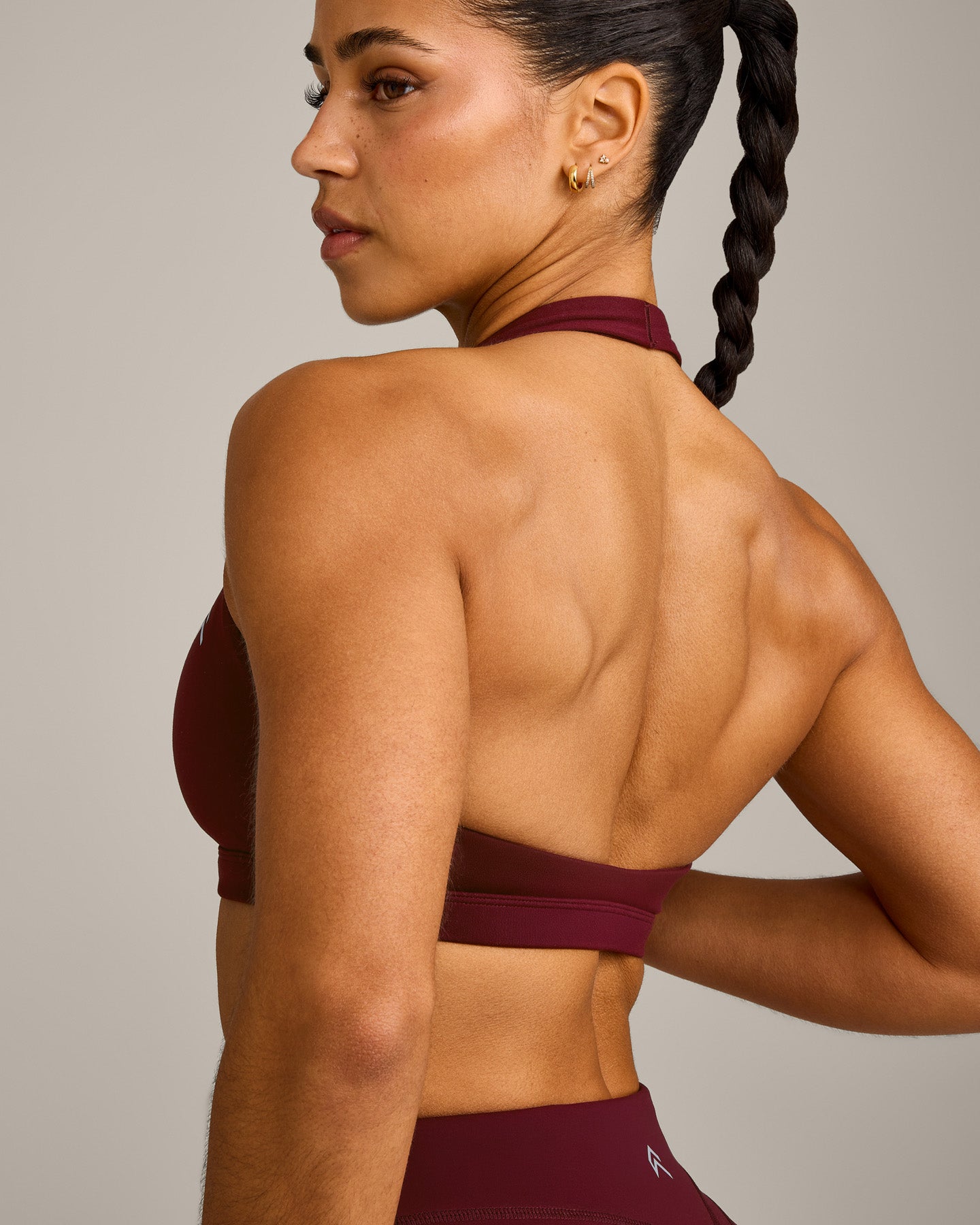 EasyLift™ Halter Bralette with Grey Logo | Rosewood