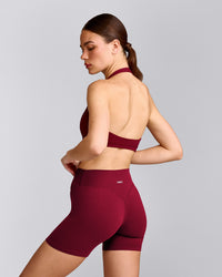 EasyLift™ Halter Bralette with Grey Logo | Ruby Red