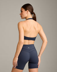 EasyLift™ Halter Bralette with Grey Logo | True Blue