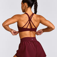 EasyLift™ High Neck Sports Bra with Grey Logo | Rosewood