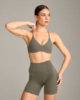 EasyLift™ Ultra Minimal Bralette with Grey Logo | Alpine Green