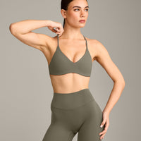 EasyLift™ Ultra Minimal Bralette with Grey Logo | Alpine Green