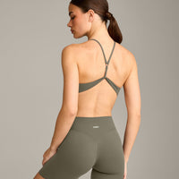 EasyLift™ Ultra Minimal Bralette with Grey Logo | Alpine Green