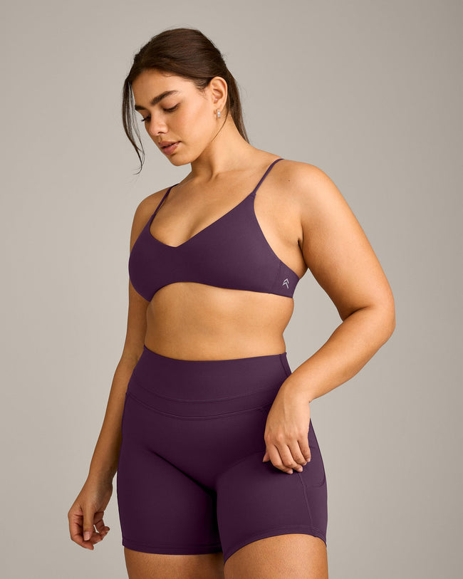 EasyLift™ Ultra Minimal Bralette with Grey Logo | Blackberry Purple