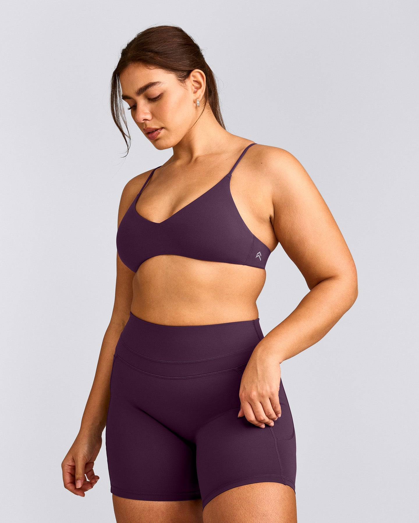EasyLift™ Ultra Minimal Bralette with Grey Logo | Blackberry Purple