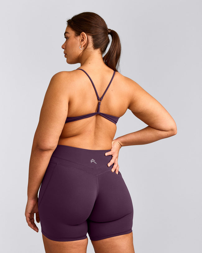 EasyLift™ Ultra Minimal Bralette with Grey Logo | Blackberry Purple
