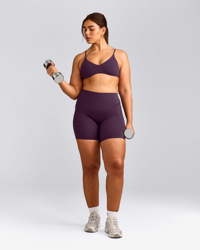 EasyLift™ Ultra Minimal Bralette with Grey Logo | Blackberry Purple