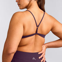 EasyLift™ Ultra Minimal Bralette with Grey Logo | Blackberry Purple