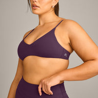 EasyLift™ Ultra Minimal Bralette with Grey Logo | Blackberry Purple